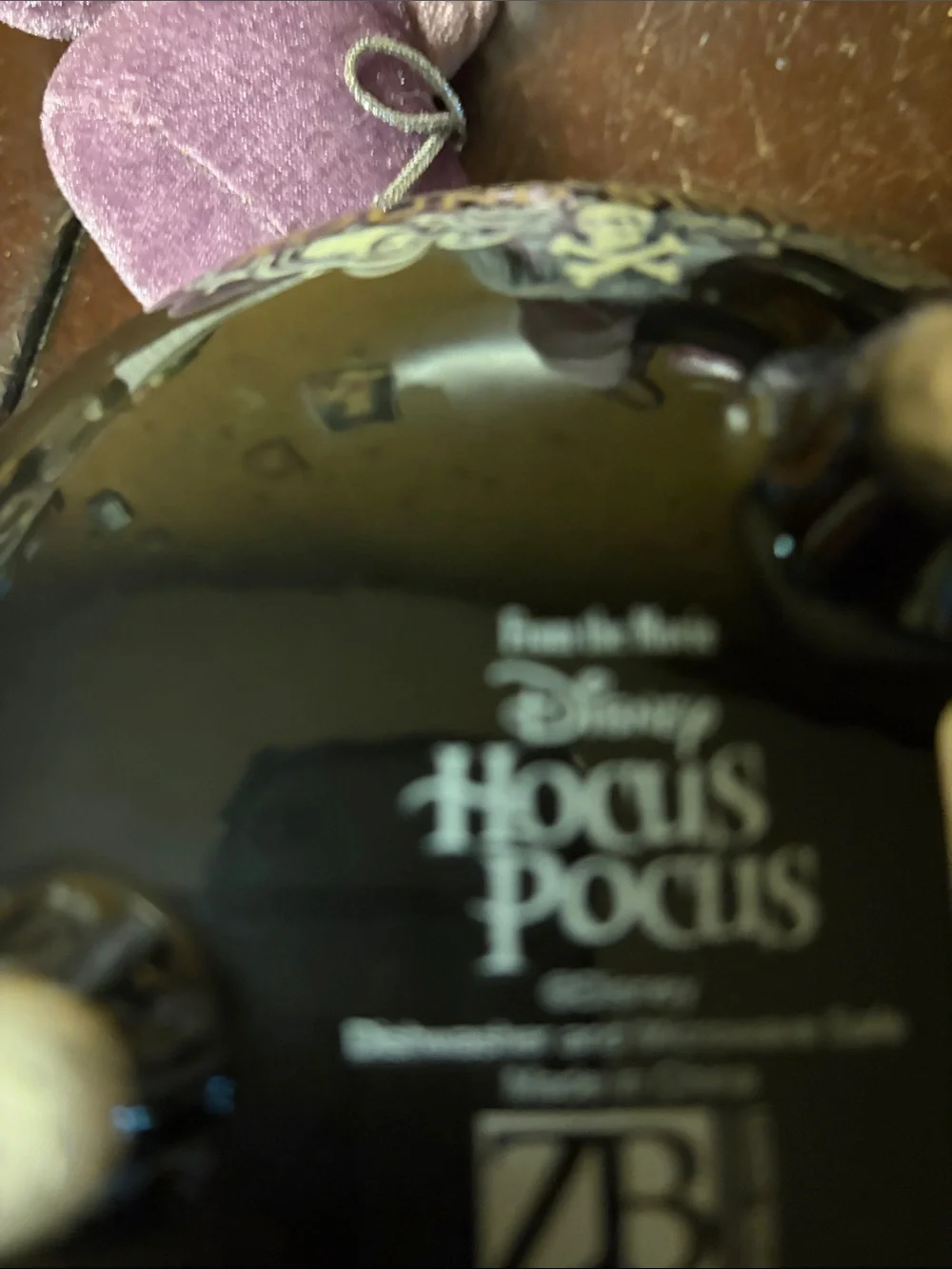 Disney Hocus Pocus Black and Purple Cauldron Planter with Gold Accent